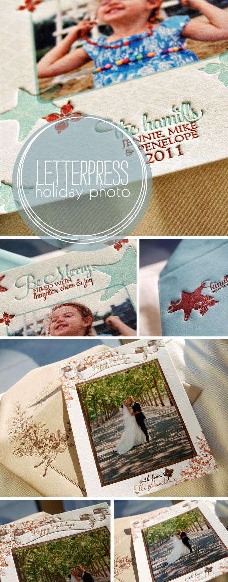 letterpress holiday photo card