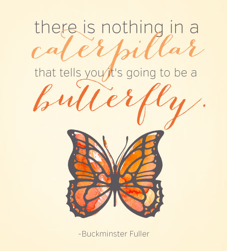 Quote of the Day {catterpillar to butterfly} - Wiley Valentine